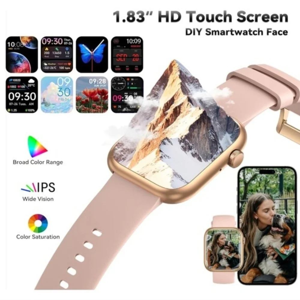 Smartwatch with Pink Silicone Strap – Brand New in Box